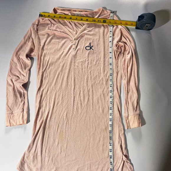 Calvin Klein Womens Pink/cream Long Sleeve sleepwear V neck pullover size small - Picture 5 of 7
